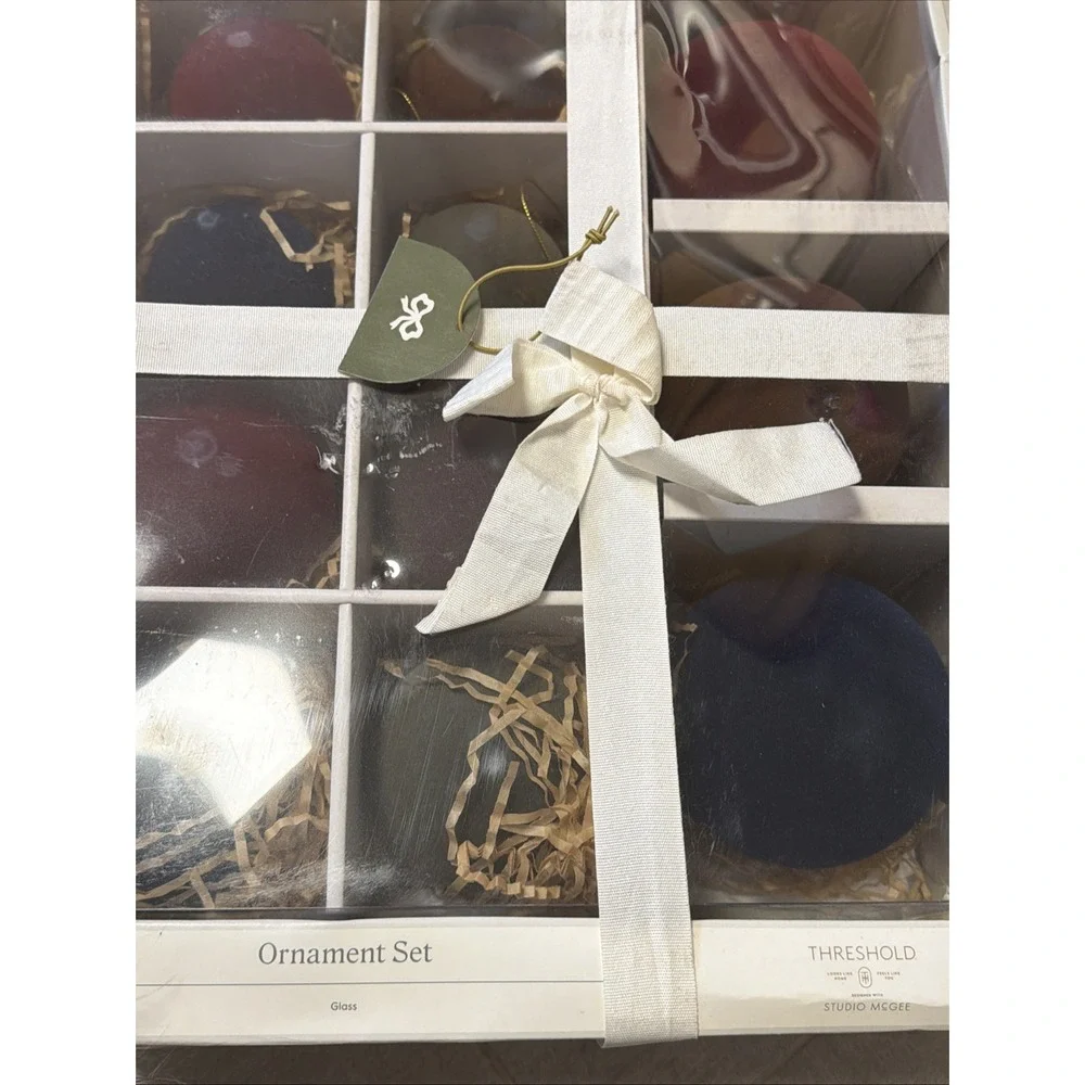 Set of 11 Velvet Christmas Ornaments Red/Green/Brown/Blue - Threshold Studio Mcg